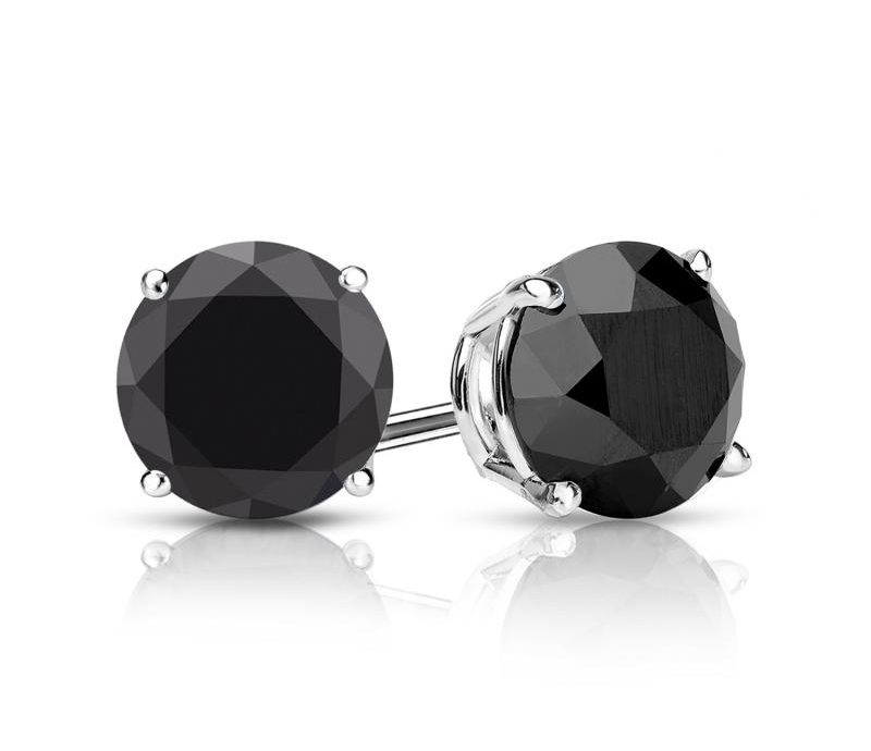 In Fashion Black Diamond Studs