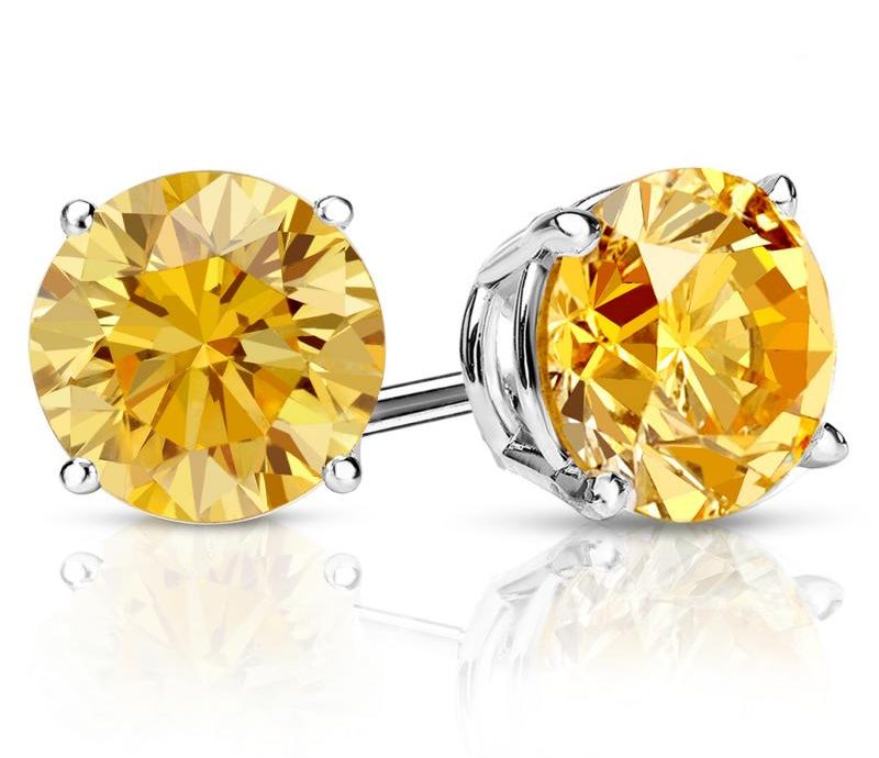 Fancy Colored Diamond Studs