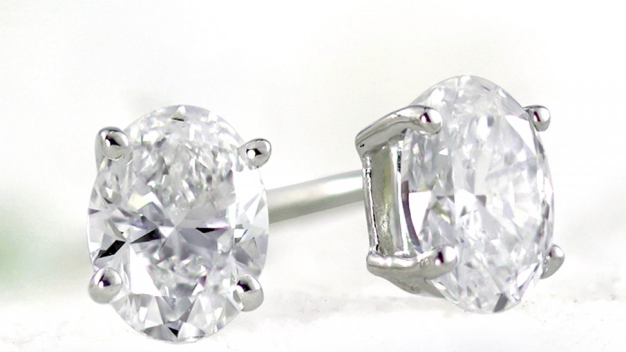 Exquisite Selebrity 3 Carat Oval Cut Created Diamond Stud 925 Sterling Silver Earrings 8072
