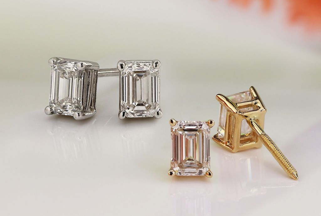 Trending Now: Diamond Emerald Cut Studs 