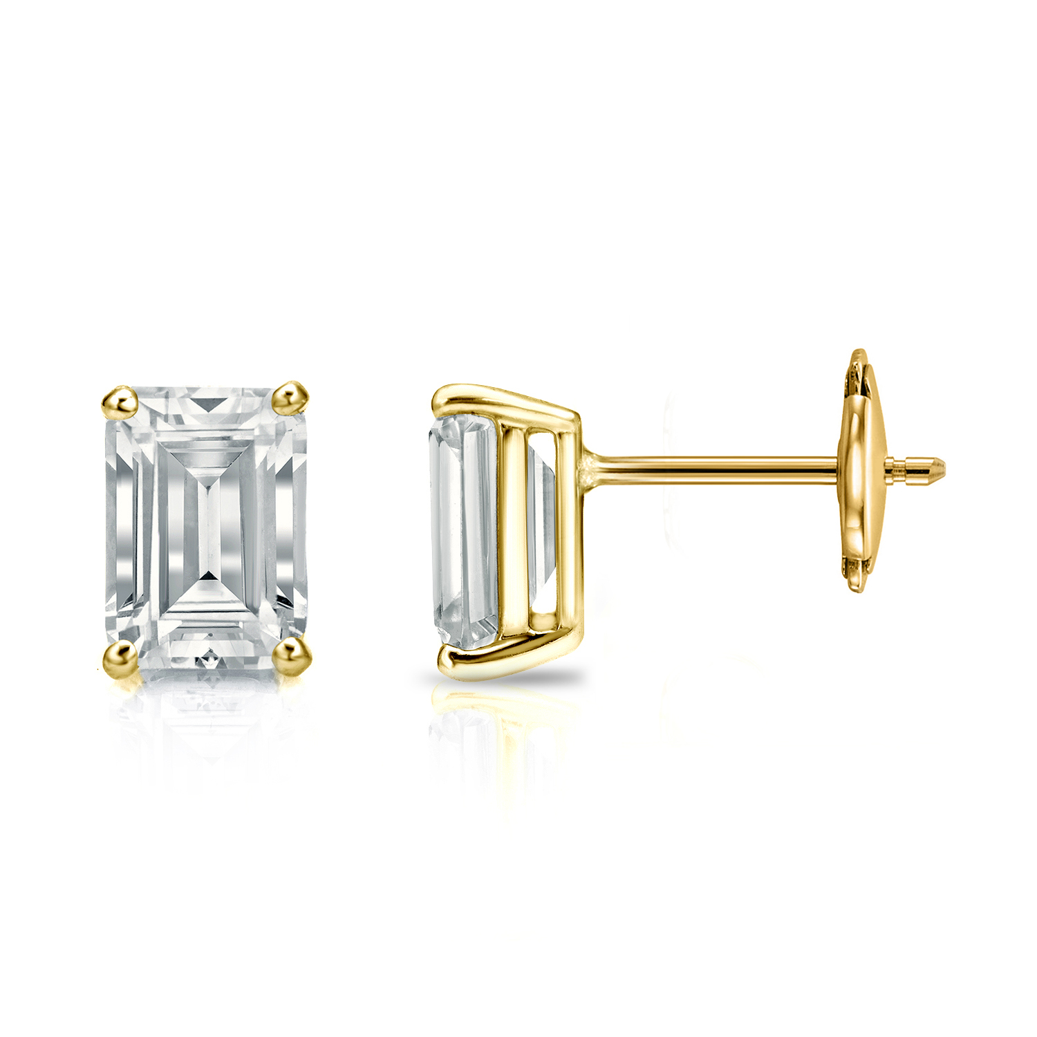 Earrings Three Prong Lab-Grown 0.50 Ct Stud Waterproof