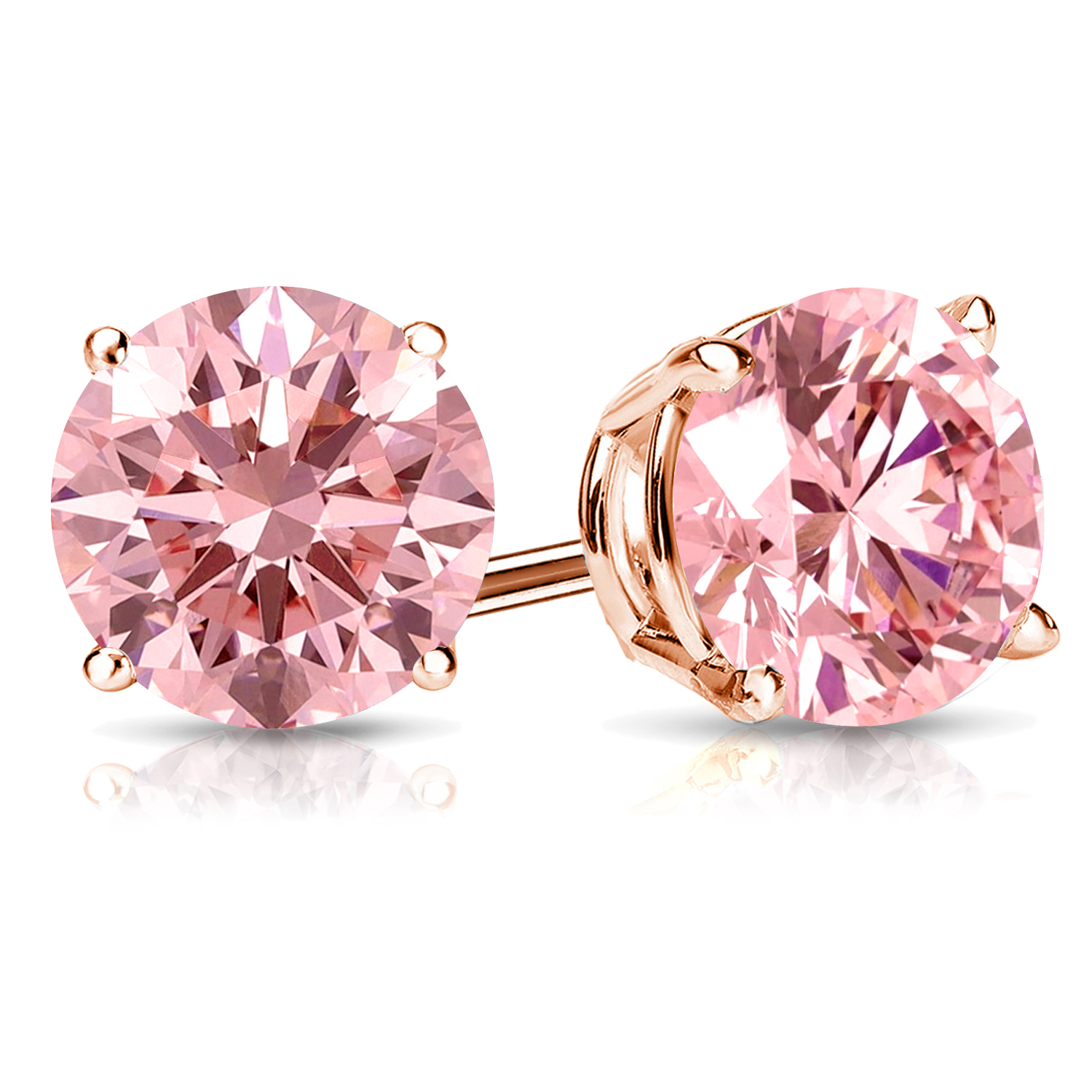 EDGE DIAMOND PINK GOLD EARRINGS